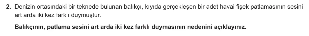 6. Sınıf Fen Bilimleri 2023-2024 2. Dönem 2. Yazılı 1. Bölüm 2. Soru görseli (1/2)