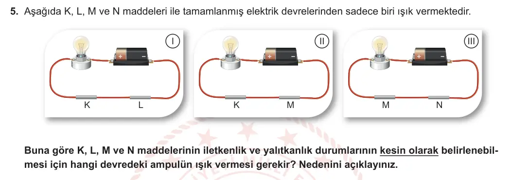 6. Sınıf Fen Bilimleri 2023-2024 2. Dönem 2. Yazılı 2. Bölüm 5. Soru görseli