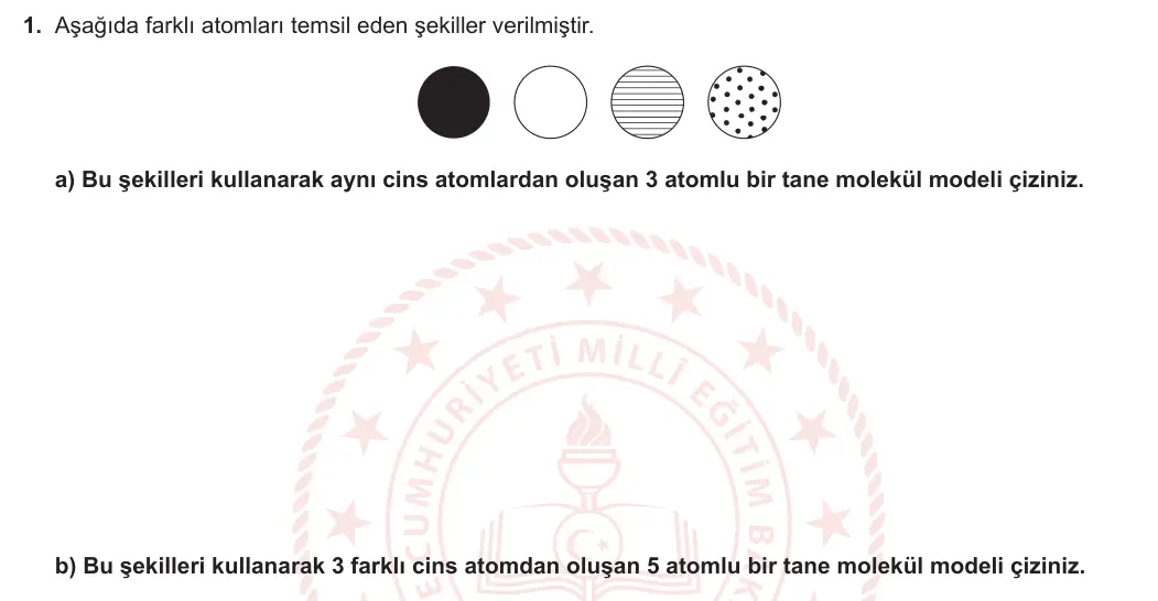 7. Sınıf Fen Bilimleri 2023-2024 2. Dönem 2. Yazılı 1. Bölüm 1. Soru görseli
