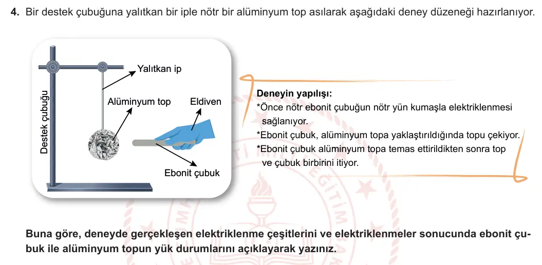8. Sınıf Fen Bilimleri 2023-2024 2. Dönem 2. Yazılı 2. Bölüm 4. Soru görseli