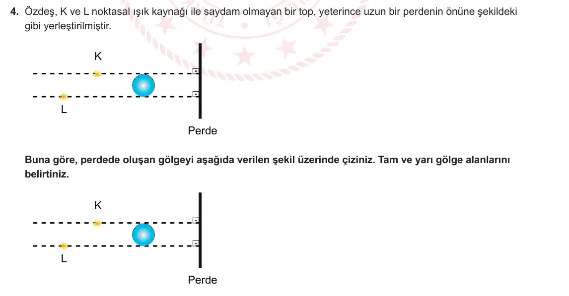 10. Sınıf Fizik 2023-2024 2. Dönem 2. Yazılı 1. Bölüm 4. Soru görseli
