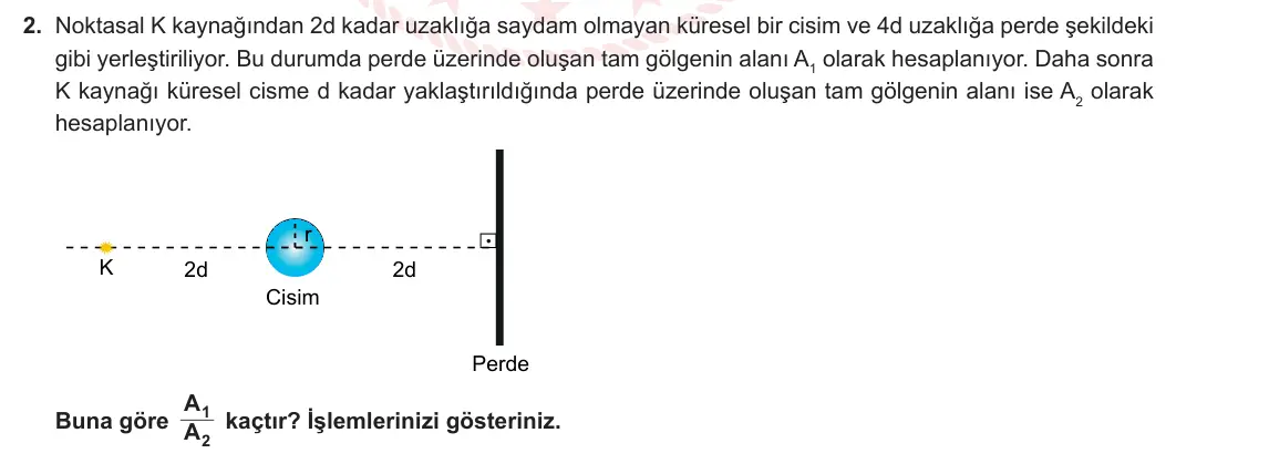 10. Sınıf Fizik 2023-2024 2. Dönem 2. Yazılı 4. Bölüm 2. Soru görseli