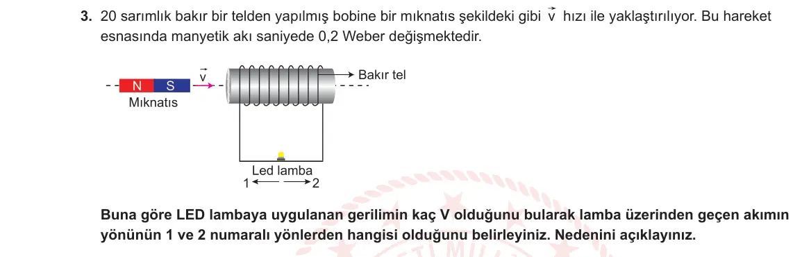 11. Sınıf Fizik 2023-2024 2. Dönem 2. Yazılı 2. Bölüm 3. Soru görseli