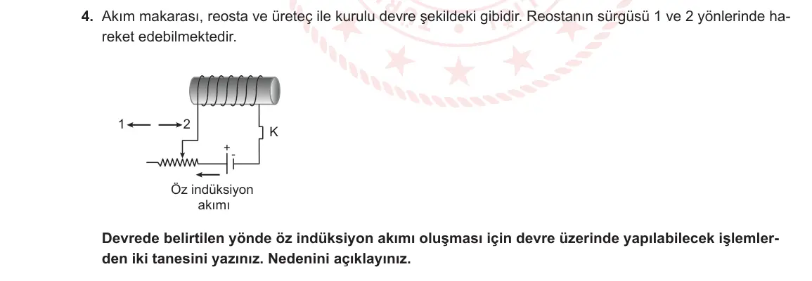 11. Sınıf Fizik 2023-2024 2. Dönem 2. Yazılı 2. Bölüm 4. Soru görseli
