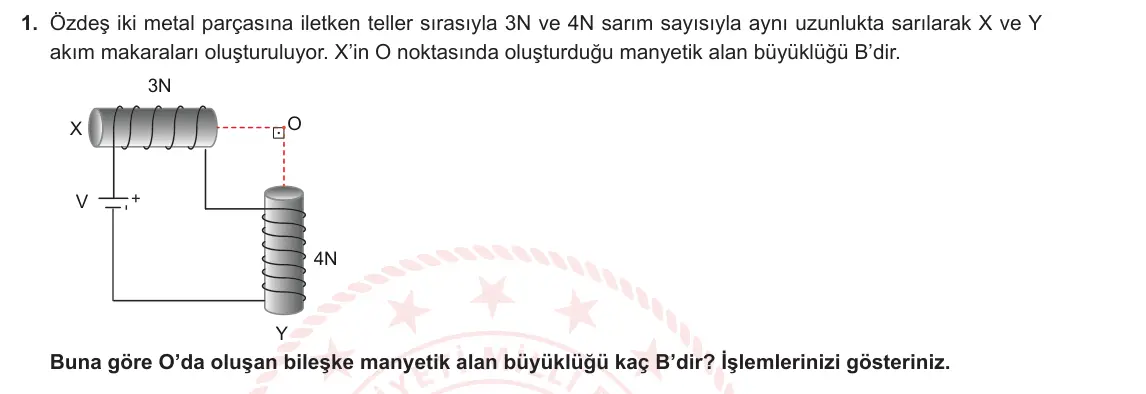 11. Sınıf Fizik 2023-2024 2. Dönem 2. Yazılı 4. Bölüm 1. Soru görseli
