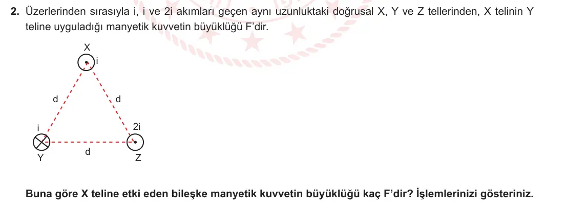 11. Sınıf Fizik 2023-2024 2. Dönem 2. Yazılı 4. Bölüm 2. Soru görseli