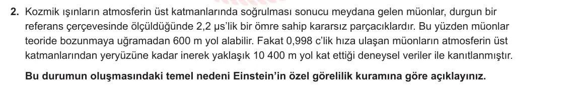 12. Sınıf Fizik 2023-2024 2. Dönem 2. Yazılı 2. Bölüm 2. Soru görseli