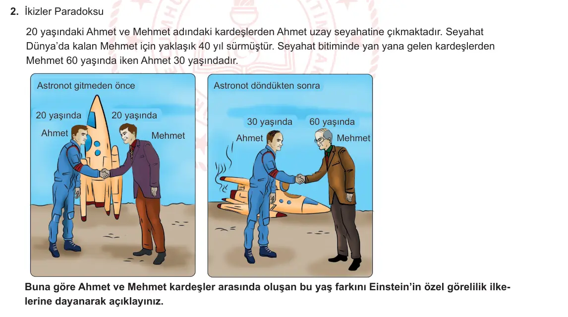 12. Sınıf Fizik 2023-2024 2. Dönem 2. Yazılı 3. Bölüm 2. Soru görseli