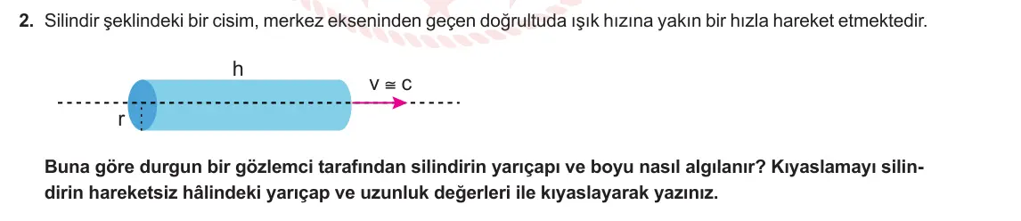 12. Sınıf Fizik 2023-2024 2. Dönem 2. Yazılı 4. Bölüm 2. Soru görseli