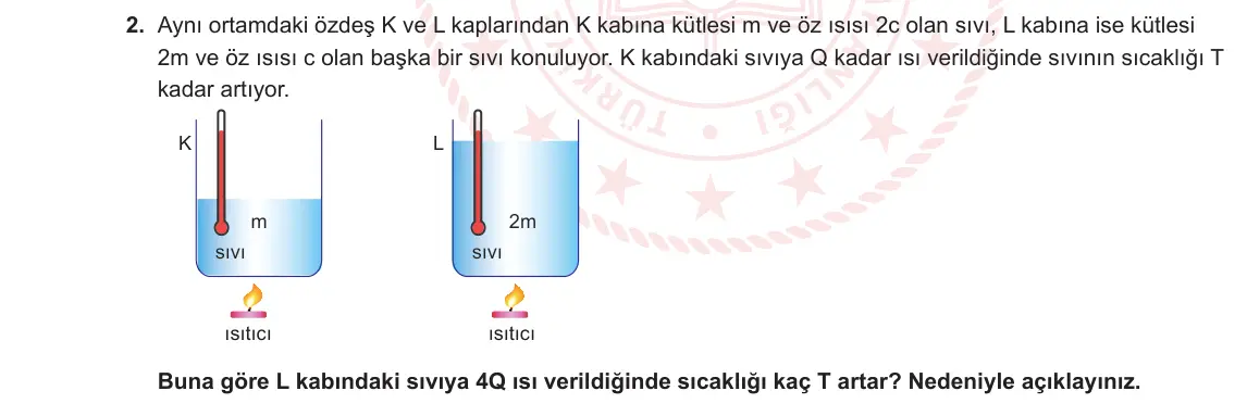 9. Sınıf Fizik 2023-2024 2. Dönem 2. Yazılı 2. Bölüm 2. Soru görseli