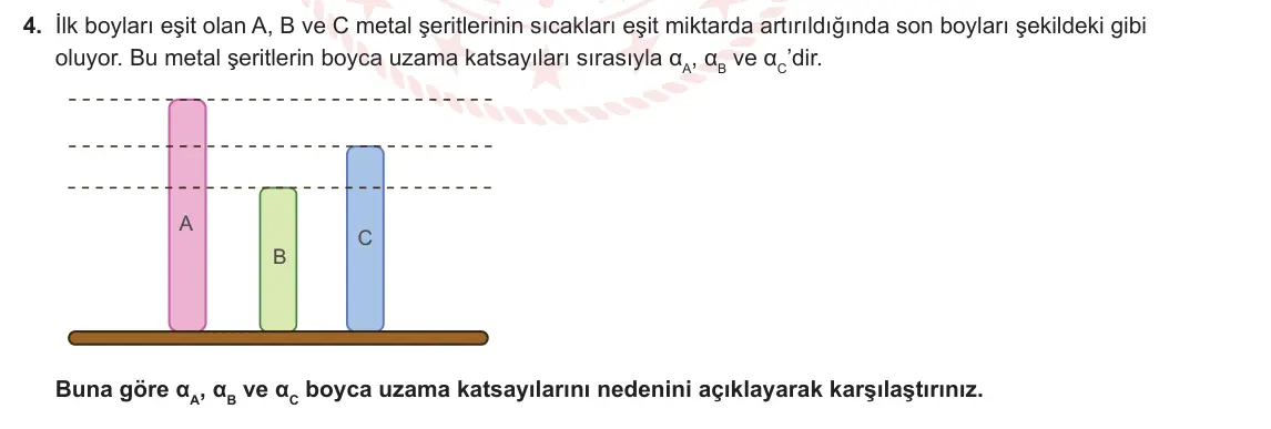 9. Sınıf Fizik 2023-2024 2. Dönem 2. Yazılı 2. Bölüm 4. Soru görseli