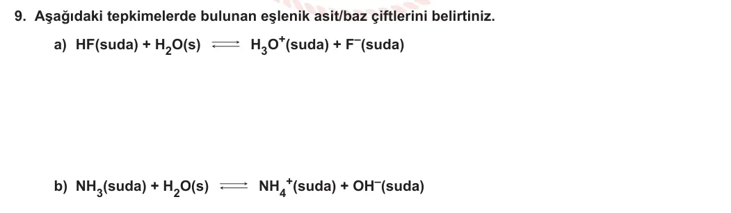 11. Sınıf Kimya 2023-2024 2. Dönem 2. Yazılı 1. Bölüm 9. Soru görseli