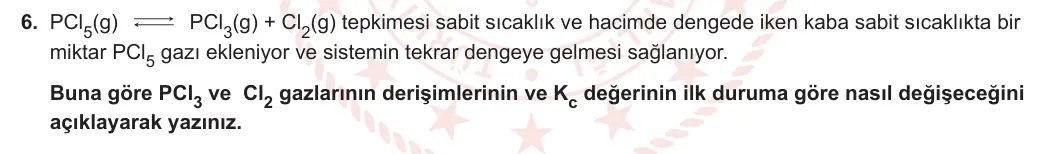 11. Sınıf Kimya 2023-2024 2. Dönem 2. Yazılı 2. Bölüm 6. Soru görseli
