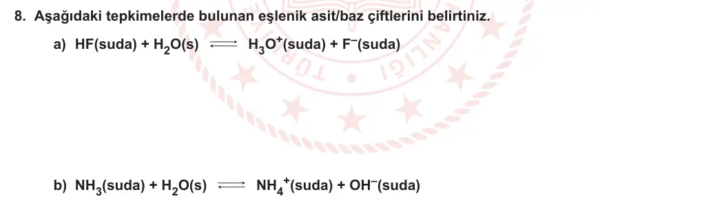 11. Sınıf Kimya 2023-2024 2. Dönem 2. Yazılı 2. Bölüm 8. Soru görseli