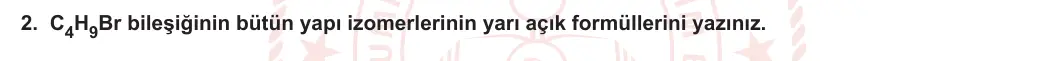 12. Sınıf Kimya 2023-2024 2. Dönem 2. Yazılı 1. Bölüm 2. Soru görseli