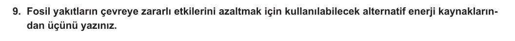 12. Sınıf Kimya 2023-2024 2. Dönem 2. Yazılı 1. Bölüm 9. Soru görseli
