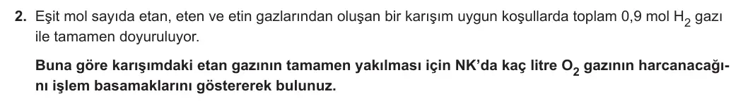 12. Sınıf Kimya 2023-2024 2. Dönem 2. Yazılı 2. Bölüm 2. Soru görseli