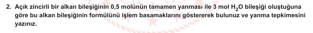 12. Sınıf Kimya 2023-2024 2. Dönem 2. Yazılı 4. Bölüm 2. Soru görseli