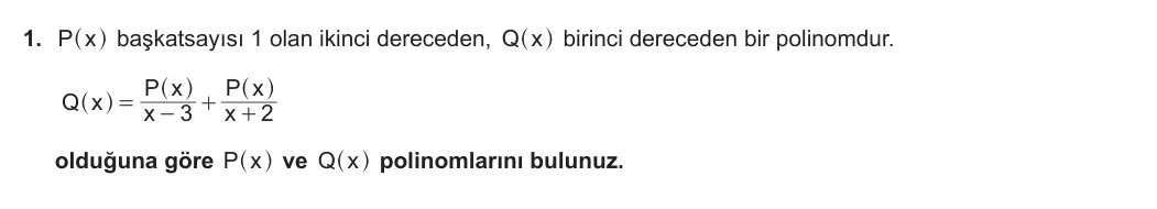 10. Sınıf Matematik 2023-2024 2. Dönem 2. Yazılı 1. Bölüm 1. Soru görseli