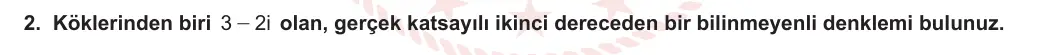 10. Sınıf Matematik 2023-2024 2. Dönem 2. Yazılı 1. Bölüm 2. Soru görseli
