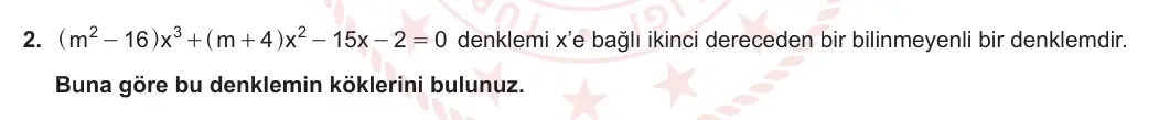 10. Sınıf Matematik 2023-2024 2. Dönem 2. Yazılı 2. Bölüm 2. Soru görseli