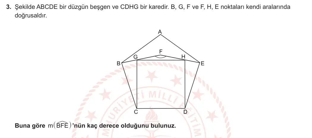 10. Sınıf Matematik 2023-2024 2. Dönem 2. Yazılı 2. Bölüm 3. Soru görseli