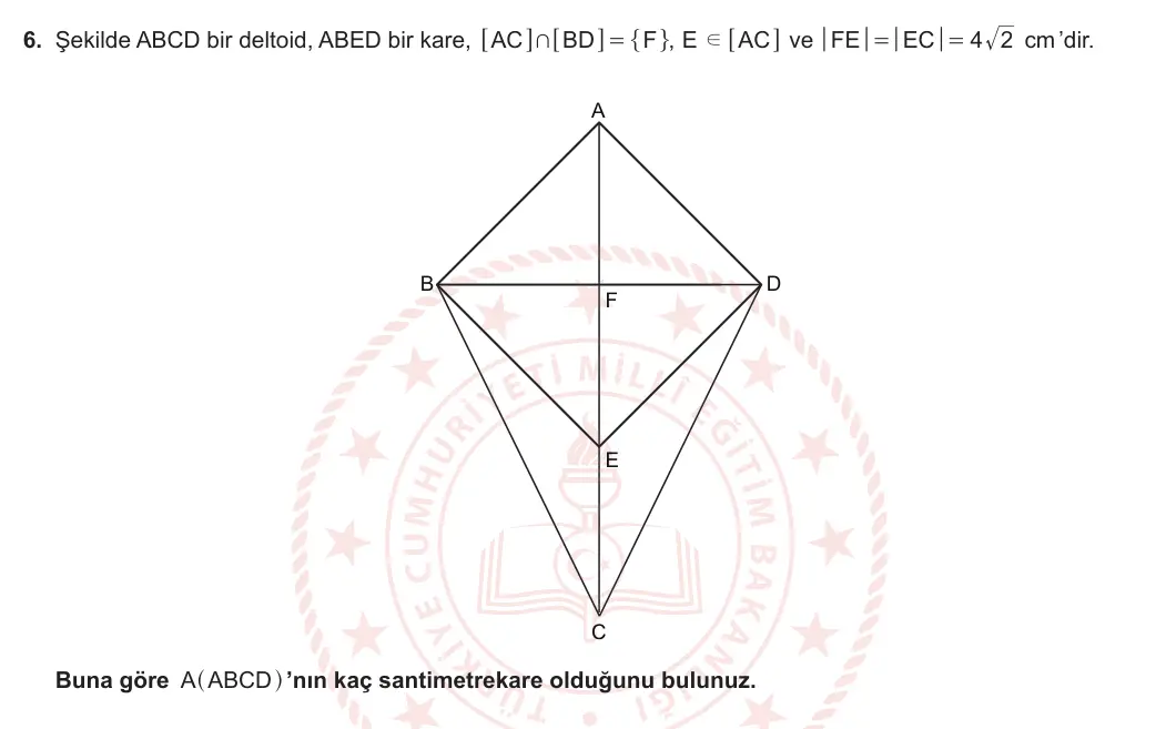 10. Sınıf Matematik 2023-2024 2. Dönem 2. Yazılı 2. Bölüm 6. Soru görseli