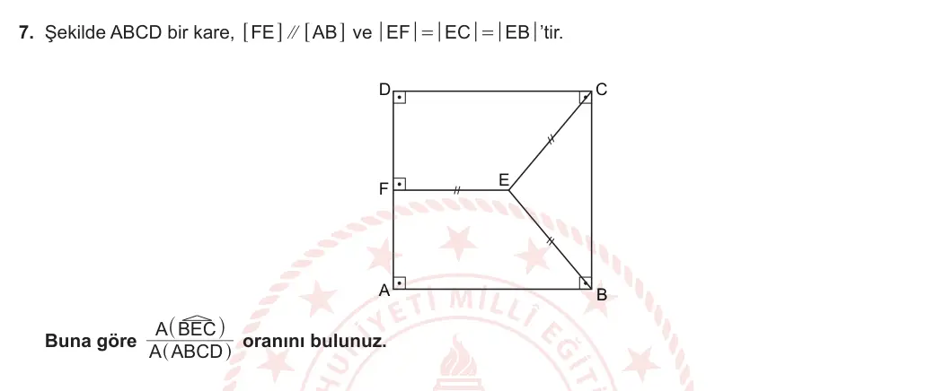 10. Sınıf Matematik 2023-2024 2. Dönem 2. Yazılı 2. Bölüm 7. Soru görseli