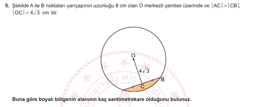 11. Sınıf Matematik 2023-2024 2. Dönem 2. Yazılı 2. Bölüm 5. Soru görseli