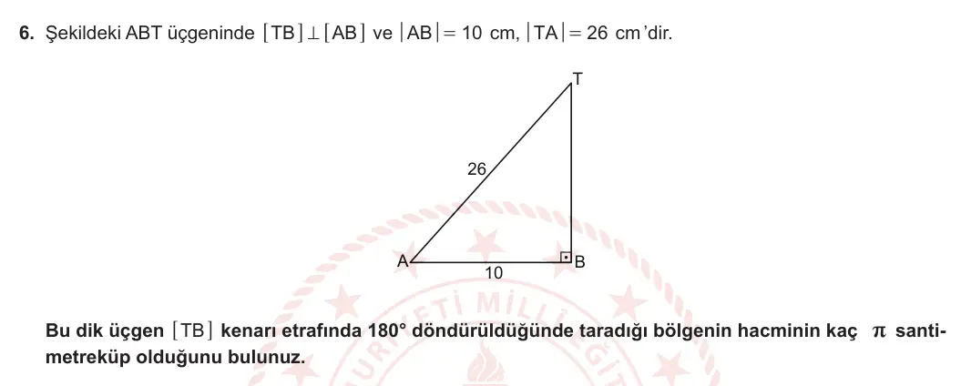 11. Sınıf Matematik 2023-2024 2. Dönem 2. Yazılı 2. Bölüm 6. Soru görseli