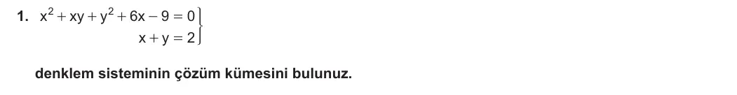 11. Sınıf Matematik 2023-2024 2. Dönem 2. Yazılı 4. Bölüm 1. Soru görseli