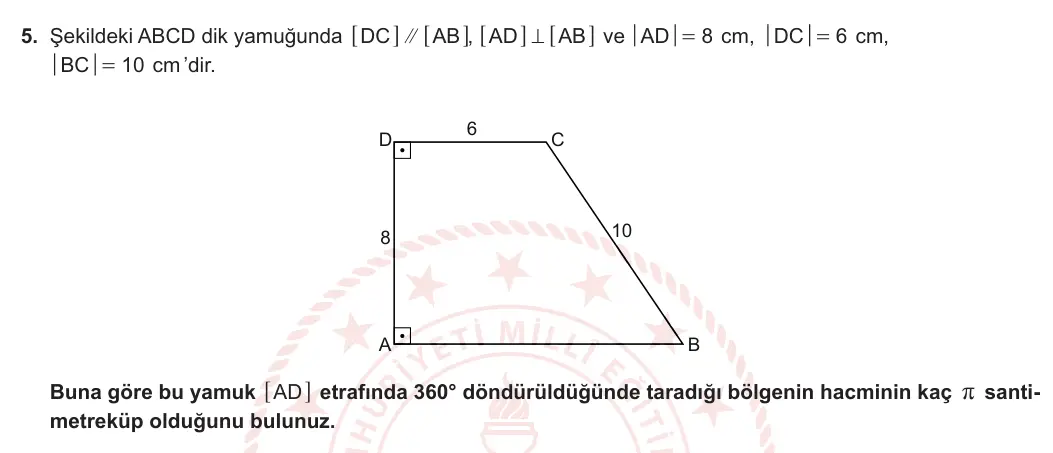 11. Sınıf Matematik 2023-2024 2. Dönem 2. Yazılı 4. Bölüm 5. Soru görseli (1/2)
