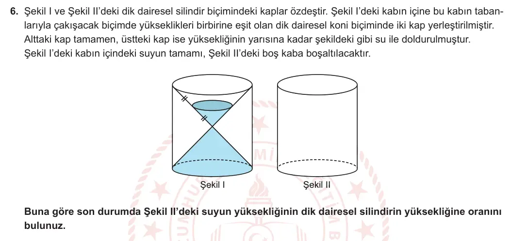 11. Sınıf Matematik 2023-2024 2. Dönem 2. Yazılı 4. Bölüm 6. Soru görseli (1/2)