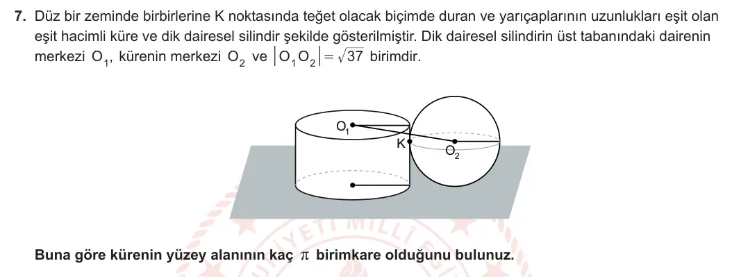 11. Sınıf Matematik 2023-2024 2. Dönem 2. Yazılı 4. Bölüm 7. Soru görseli