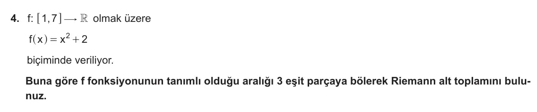12. Sınıf Matematik 2023-2024 2. Dönem 2. Yazılı 2. Bölüm 4. Soru görseli