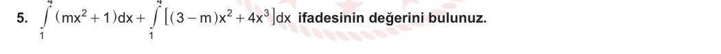 12. Sınıf Matematik 2023-2024 2. Dönem 2. Yazılı 2. Bölüm 5. Soru görseli (1/2)
