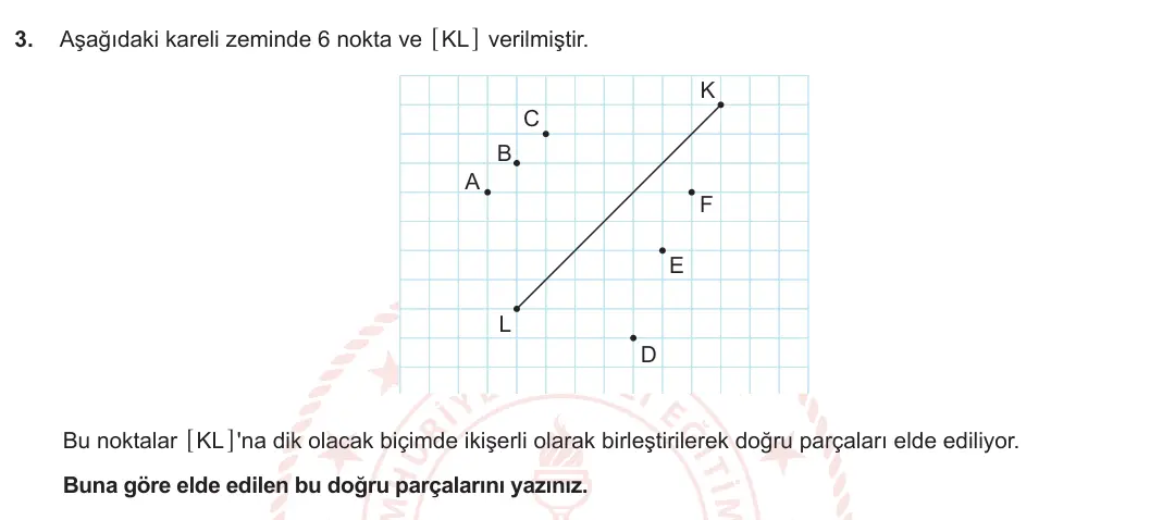 5. Sınıf Matematik 2023-2024 2. Dönem 2. Yazılı 1. Bölüm 3. Soru görseli
