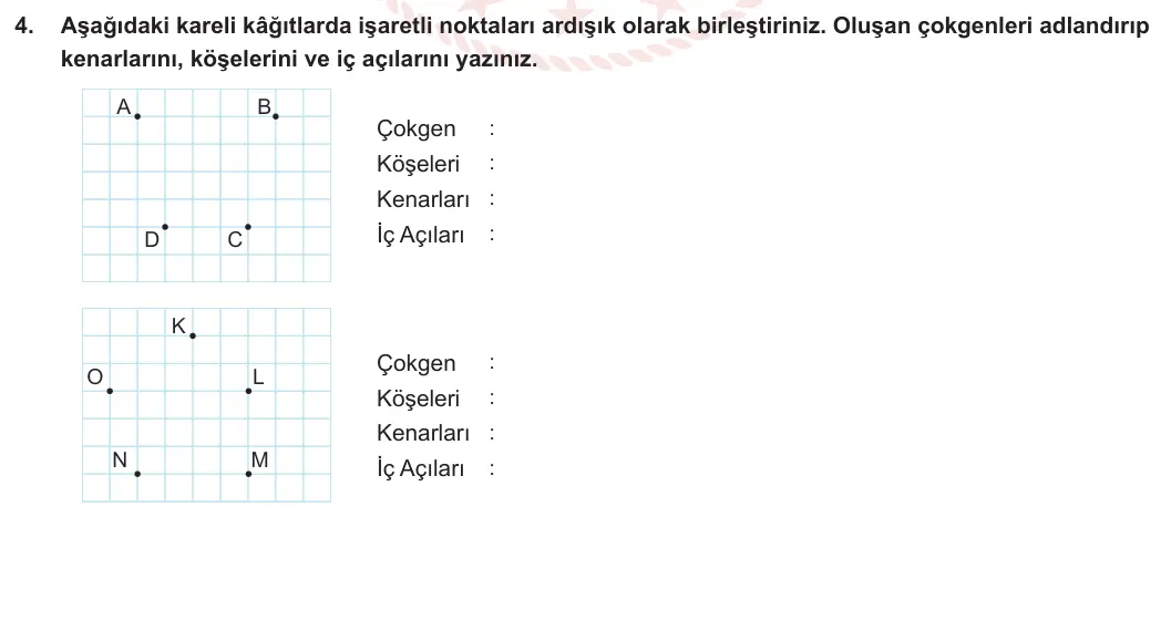5. Sınıf Matematik 2023-2024 2. Dönem 2. Yazılı 1. Bölüm 4. Soru görseli