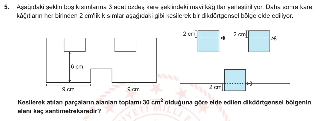 5. Sınıf Matematik 2023-2024 2. Dönem 2. Yazılı 2. Bölüm 5. Soru görseli