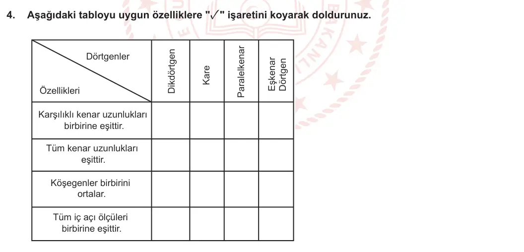 5. Sınıf Matematik 2023-2024 2. Dönem 2. Yazılı 3. Bölüm 4. Soru görseli