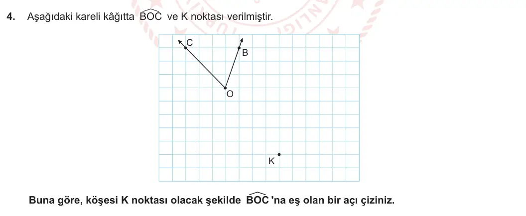 6. Sınıf Matematik 2023-2024 2. Dönem 2. Yazılı 1. Bölüm 4. Soru görseli