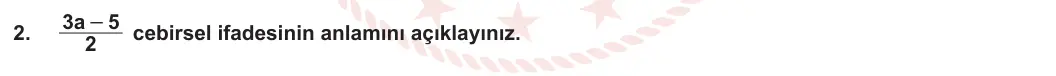 6. Sınıf Matematik 2023-2024 2. Dönem 2. Yazılı 3. Bölüm 2. Soru görseli