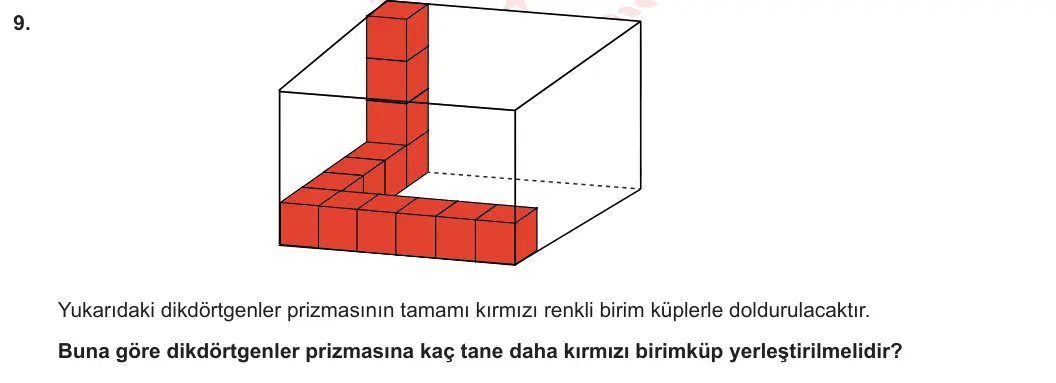 6. Sınıf Matematik 2023-2024 2. Dönem 2. Yazılı 3. Bölüm 9. Soru görseli