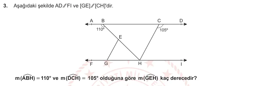 7. Sınıf Matematik 2023-2024 2. Dönem 2. Yazılı 2. Bölüm 3. Soru görseli