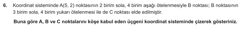 8. Sınıf Matematik 2023-2024 2. Dönem 2. Yazılı 1. Bölüm 6. Soru görseli