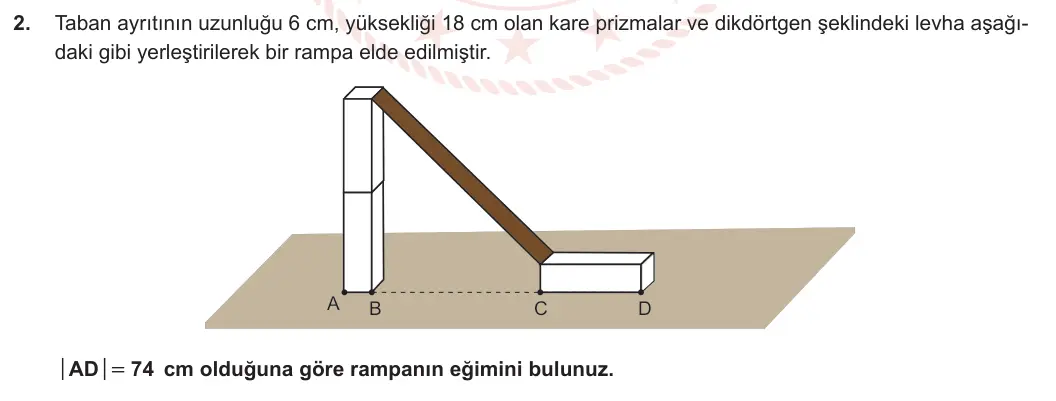 8. Sınıf Matematik 2023-2024 2. Dönem 2. Yazılı 3. Bölüm 2. Soru görseli
