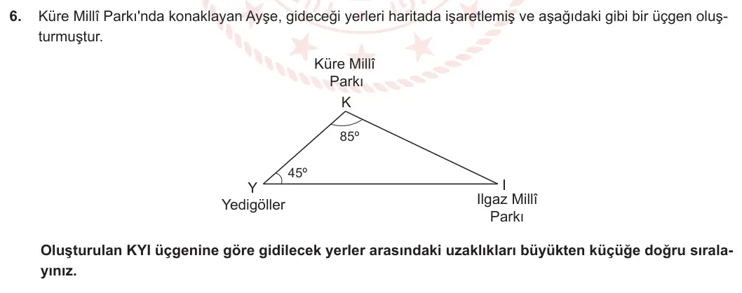 8. Sınıf Matematik 2023-2024 2. Dönem 2. Yazılı 3. Bölüm 6. Soru görseli