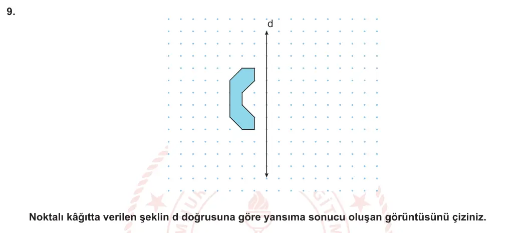 8. Sınıf Matematik 2023-2024 2. Dönem 2. Yazılı 3. Bölüm 9. Soru görseli