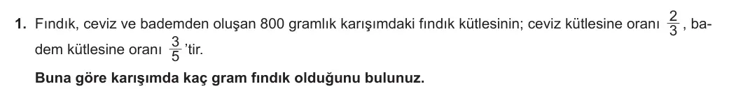 9. Sınıf Matematik 2023-2024 2. Dönem 2. Yazılı 1. Bölüm 1. Soru görseli