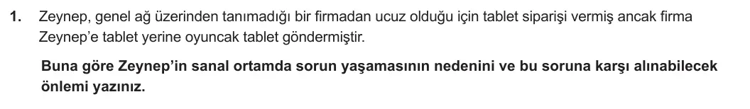 5. Sınıf Sosyal Bilgiler 2023-2024 2. Dönem 2. Yazılı 2. Bölüm 1. Soru görseli